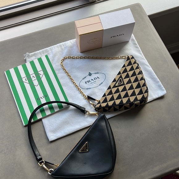 Prada Symbole leather and fabric mini bag - Picture 8 of 17